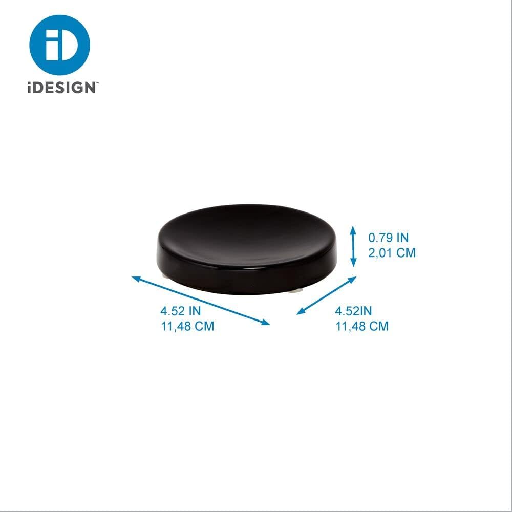 iDesign Soap Dish for Bar Soap, Matte Black