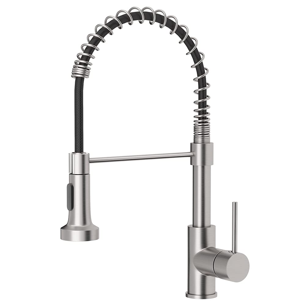 Pull Down Kitchen Faucet with Cup Washer Brushed Nickel