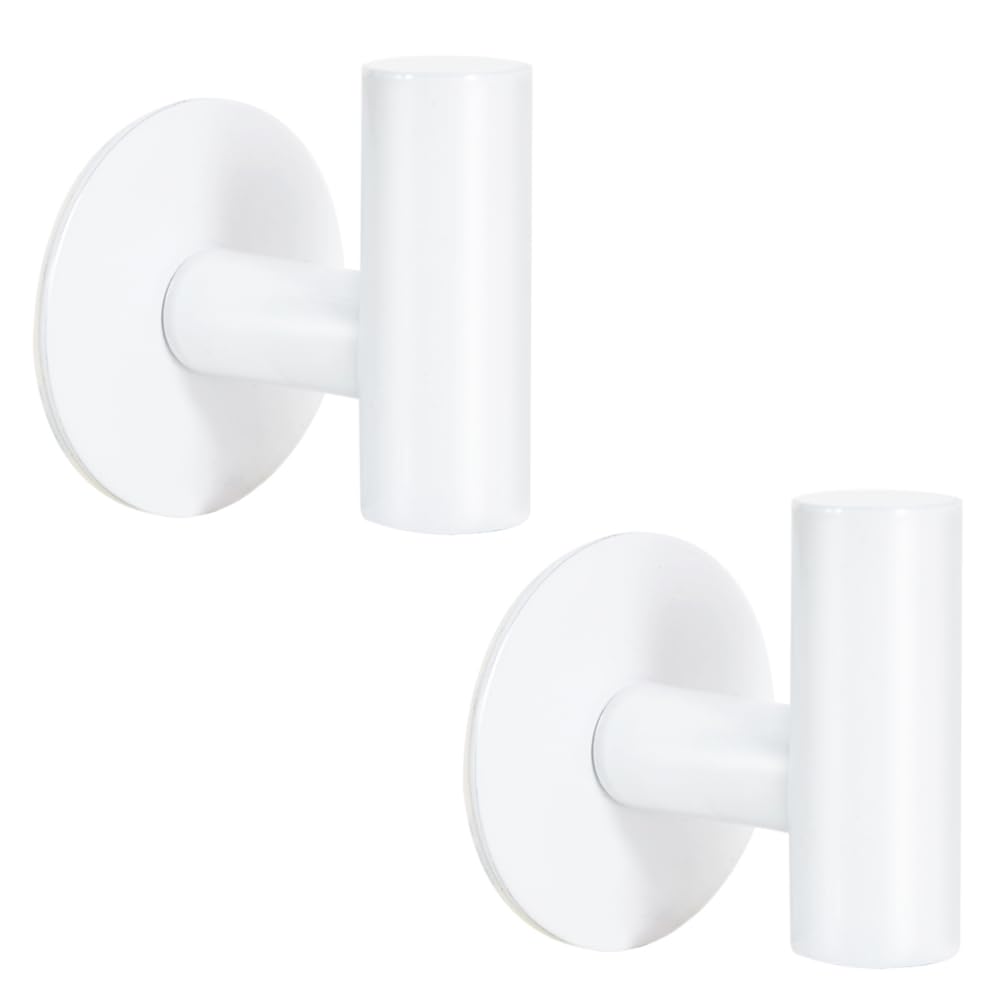 Vuzvuv Brushed Nickel Self Adhesive Stainless Steel Towel Hooks (2-Pack)