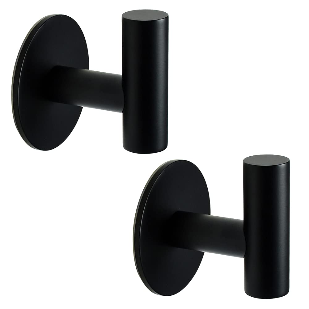 Vuzvuv Brushed Nickel Self Adhesive Stainless Steel Towel Hooks (2-Pack)