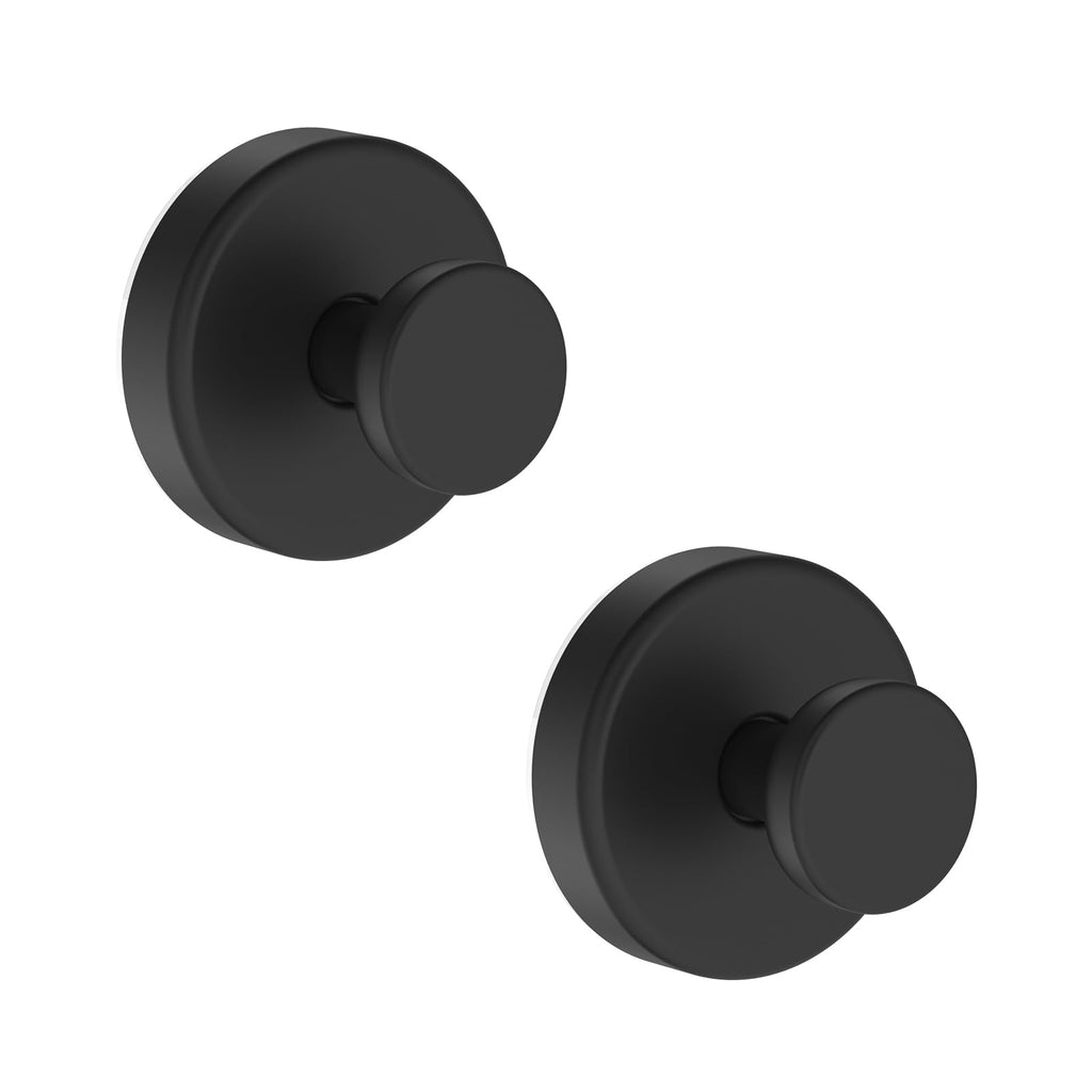 Vacuum Suction Cup Hooks for Shower, Shower Hooks for Inside Shower Glass Window, Mirror, No Drill Towel Hooks for Bathrooms, Bath Robe Coat Looafh Wreath Hook for Hanging - 2 Pack, Black