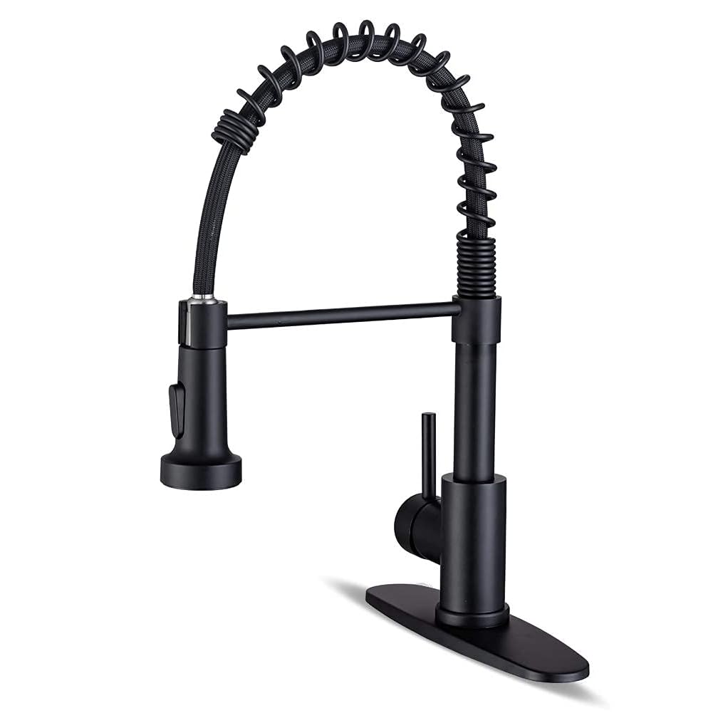 WEWE Pull-Down Kitchen Faucet with 3 Mode Sprayer, Polished Chrome