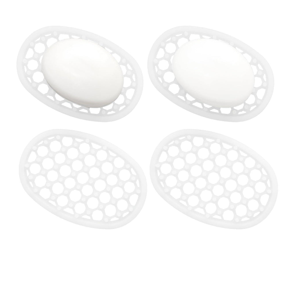 2 Pack Soap Dish for Shower, Non-Slip Silicone Bar Soap Holder with Efficient Drainage Holes for Bathroom Sink, Self Draining Soaps Saver Pad for Shower Niche, Shelf (White- 2Pcs)