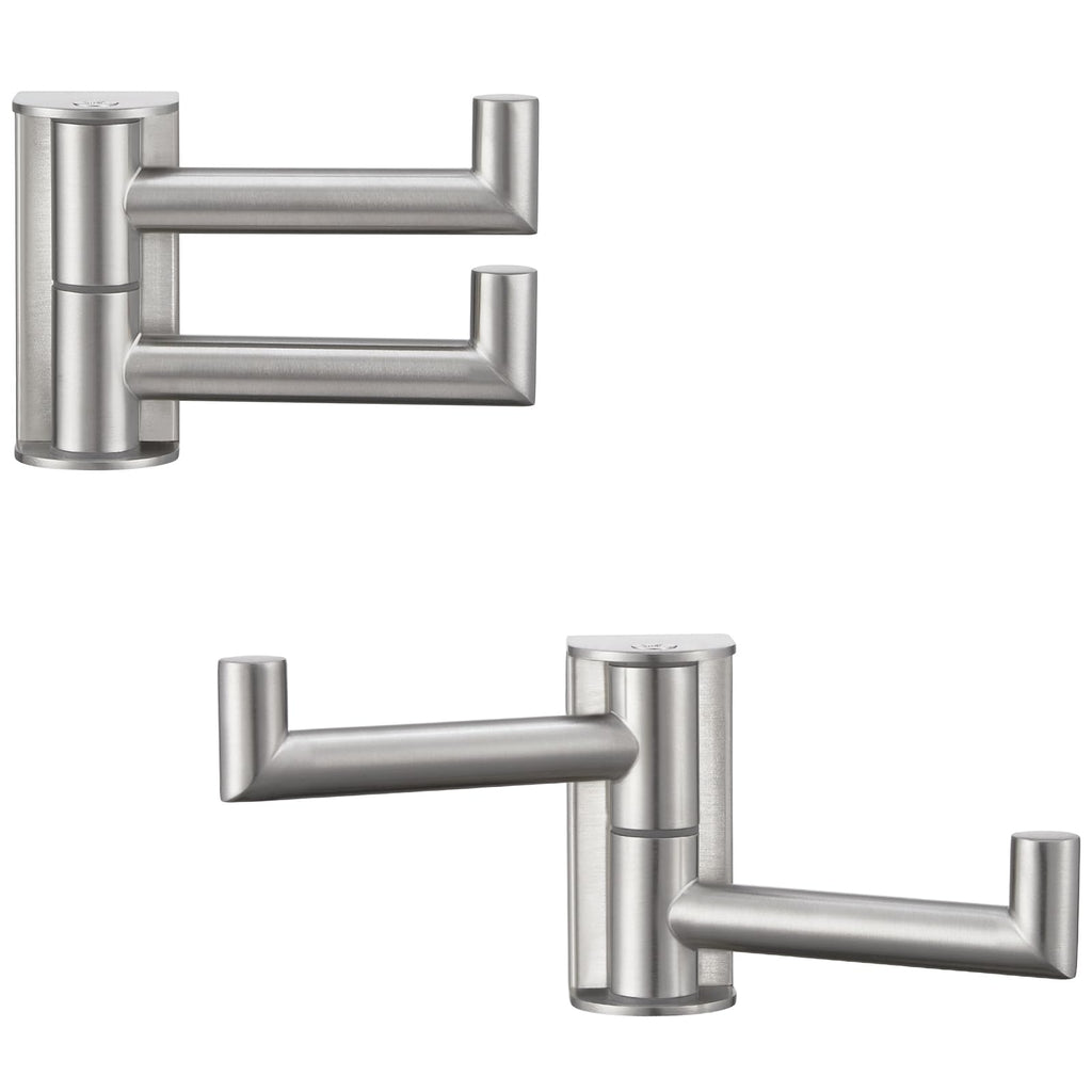 APLusee Swivel Towel Hook for Bathrooms with 2 Rotating Arms, Matte Black