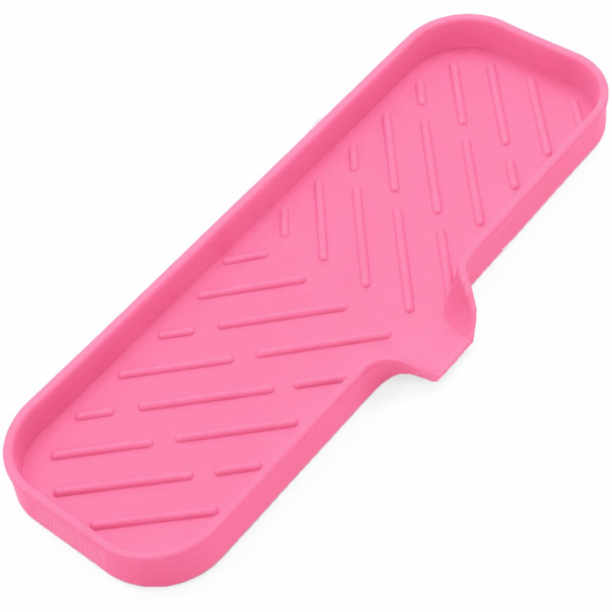 MicoYang Silicone Soap Dish with Drain Spout, Self-Draining Sink Organizer Tray for Bathroom and Kitchen, Sponges, Dispensers and Soap Holder, Non-Slip and Dishwasher Safe, White (Compact, 4.9"×3.2")