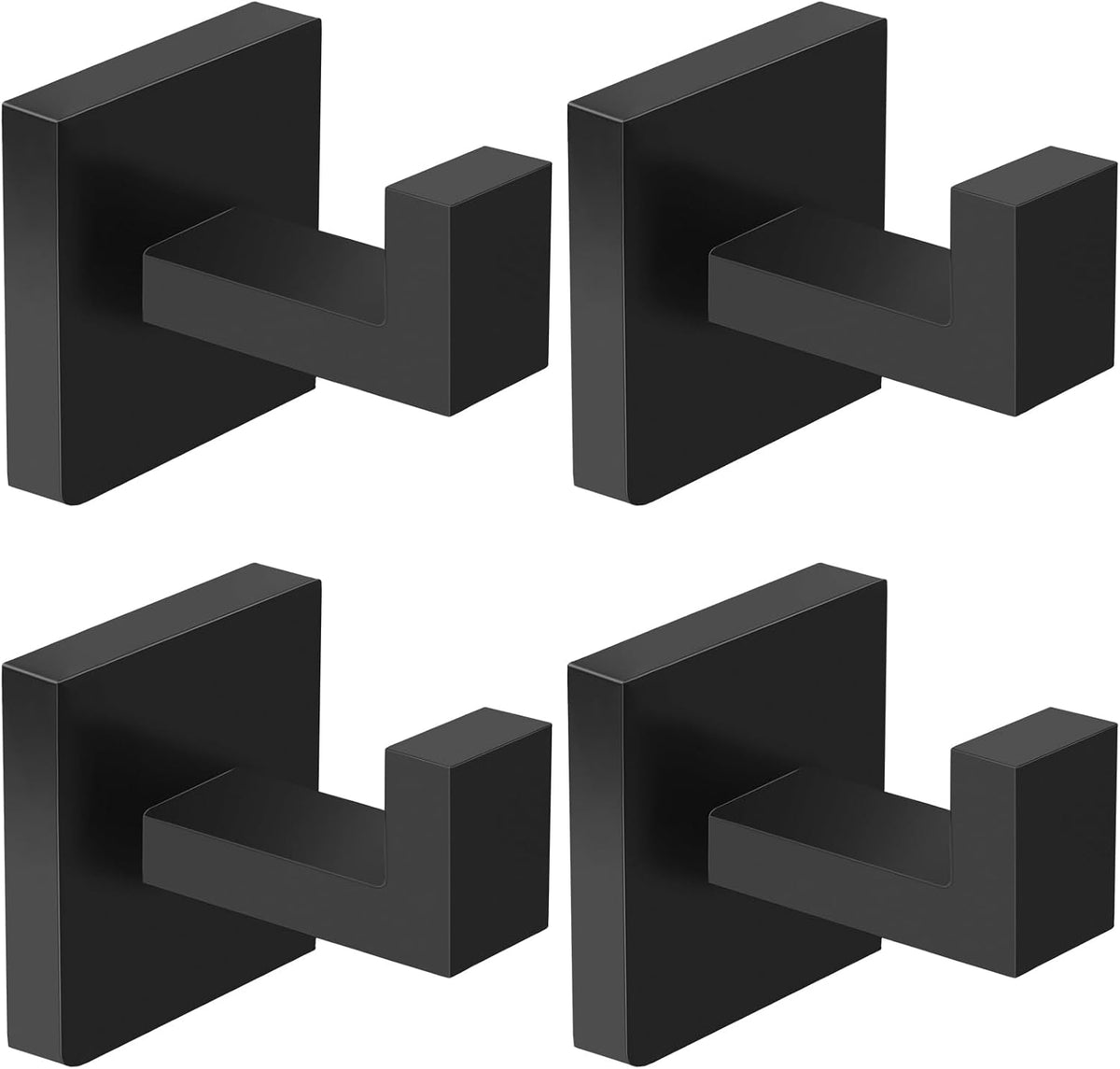 IBosins 4-Pack Towel Hooks Hand Towel Holder Bathroom Robe Hanger Black