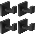IBosins 4-Pack Towel Hooks Hand Towel Holder Bathroom Robe Hanger Black
