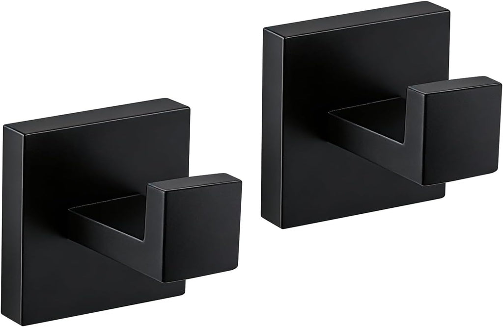 JOPOFI 2 Piece Towel Hook - Bathroom Robe Hook - Matte Black