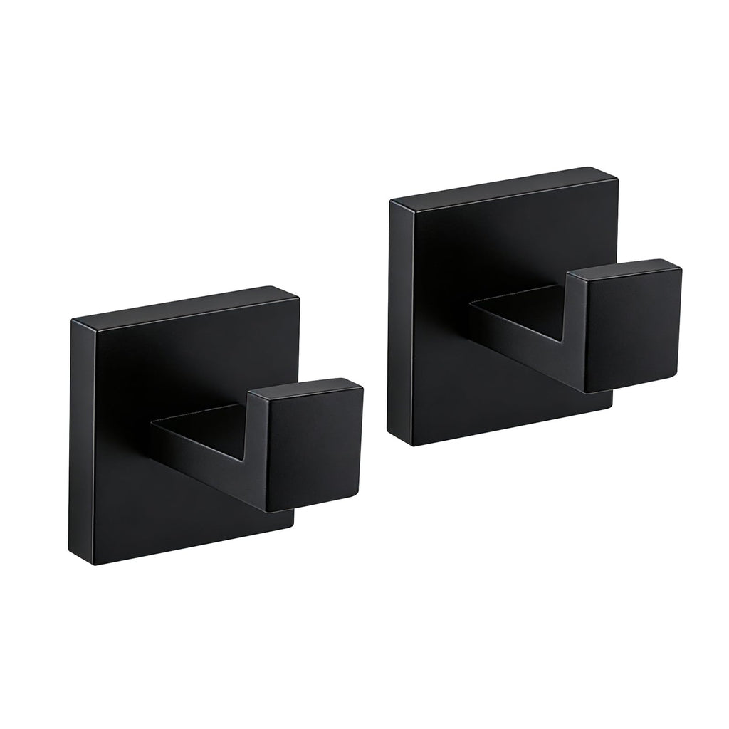 JOPOFI 2 Piece Towel Hook - Bathroom Robe Hook - Matte Black