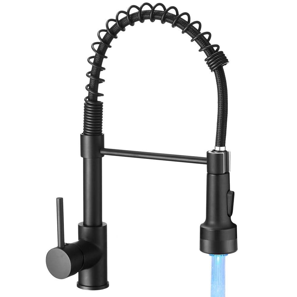 Pull Down Kitchen Faucet with Cup Washer Brushed Nickel