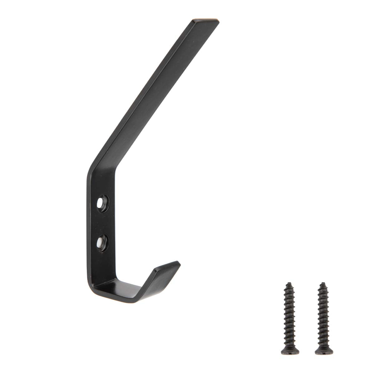 Amazon Basics Curved Zinc Robe Hook - Flat Black, 5-Pack