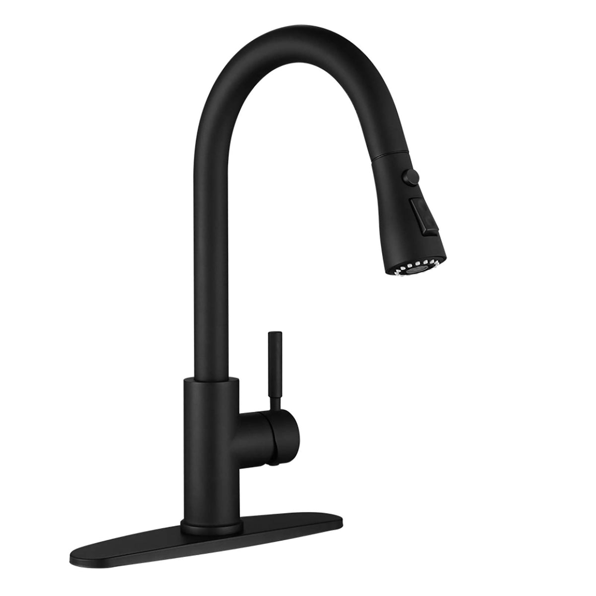 WEWE Pull-Down Kitchen Faucet with 3 Mode Sprayer, Polished Chrome