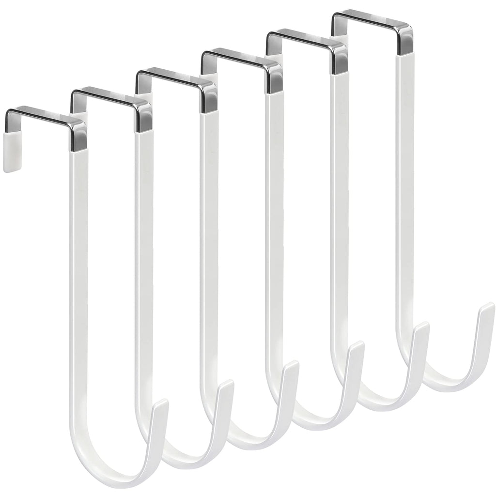 FYY Over the Door Hooks, Single-Hanger 4 Pack, Fits Doors 1 3/8" White