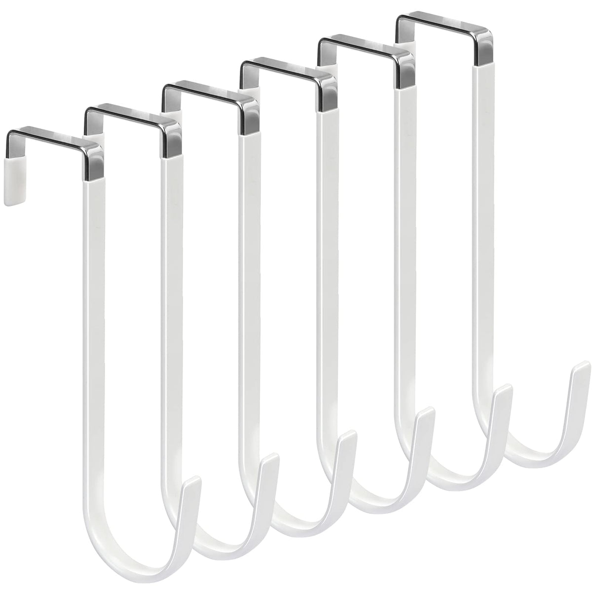 FYY Over the Door Hooks, Single-Hanger 4 Pack, Fits Doors 1 3/8" White