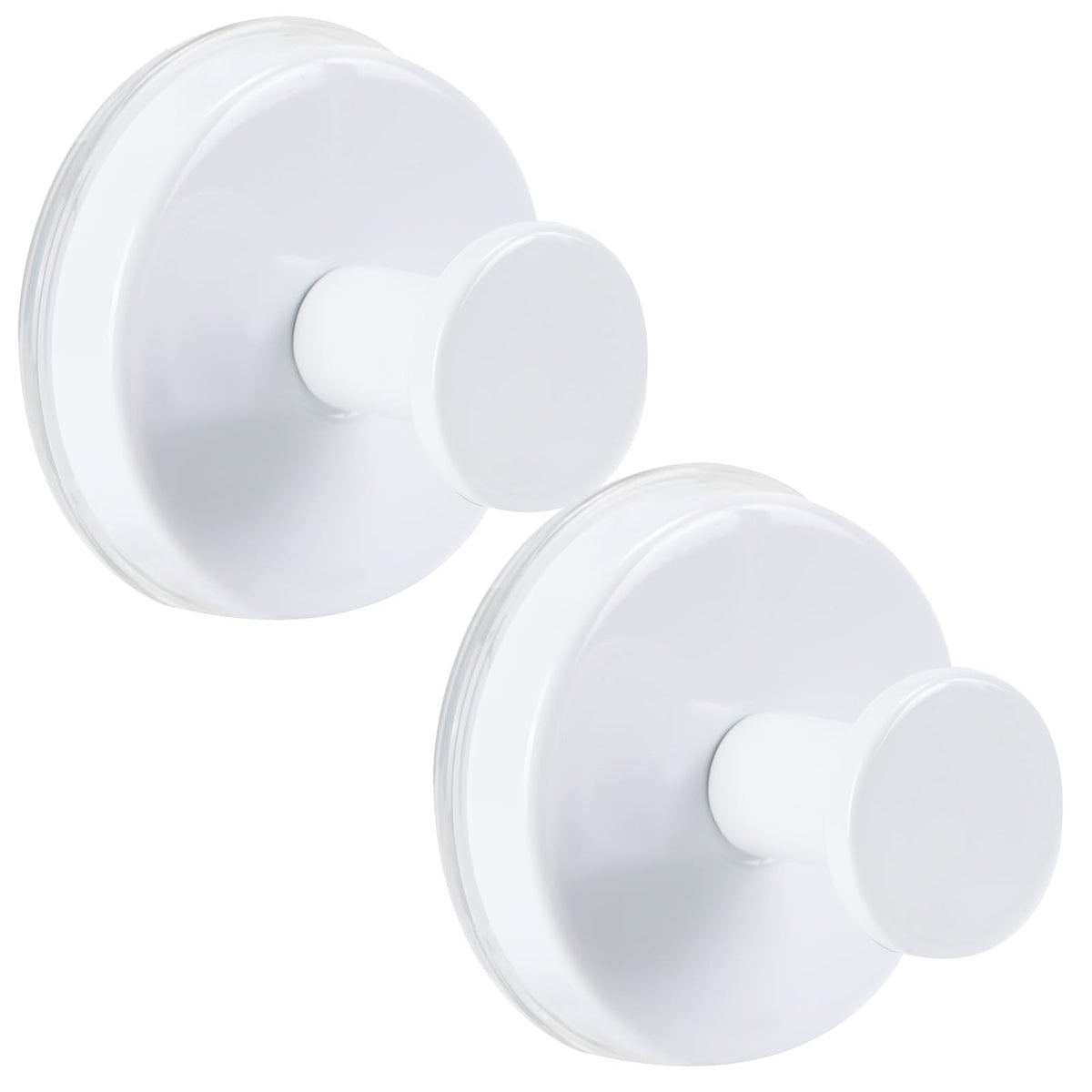 Large Suction Cup Hooks, Heavy Duty 15lb Holds Towel & Robe, No-Drill Shower Bathroom Hooks for Tile Wall Glass Mirror, Mounts on Smooth Non-Porous Surfaces (2 Pack, Brushed Nickel)