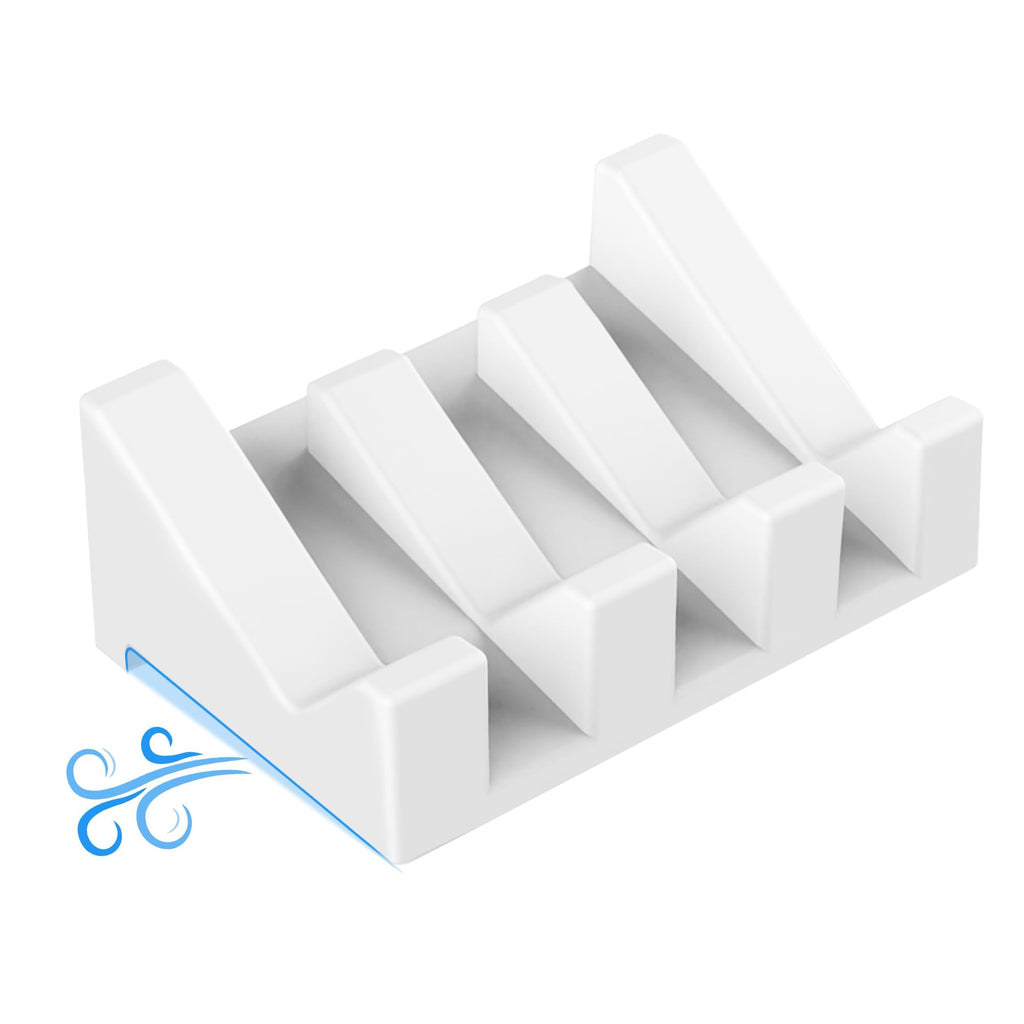 Silicone Soap Dish Set,3PCS Self Draining Soap Holder for Bar Soap