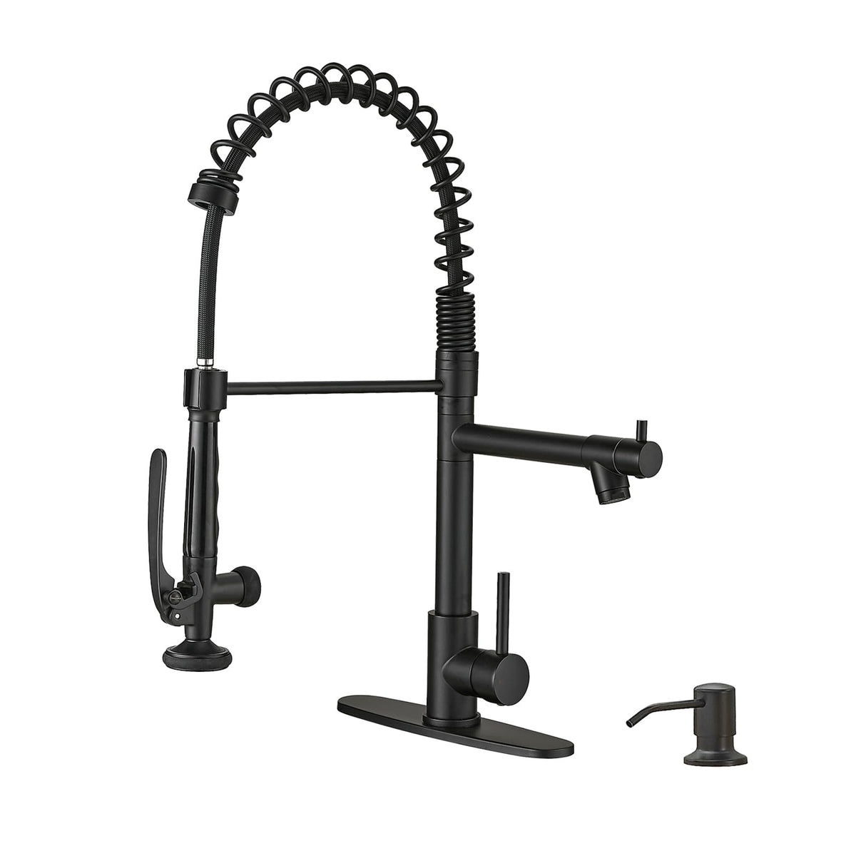 Fapully Commercial Kitchen Faucet,Wall Mount Kitchen Sink Faucet with Pre-Rinse Pull Down Sprayer,25‘’ Height 8'' Center 3 Compartment Sink Faucets with 12.2'' Swing Spout Chrome