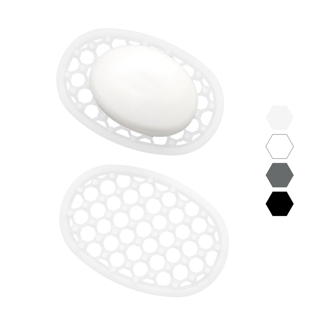 2 Pack Soap Dish for Shower, Non-Slip Silicone Bar Soap Holder with Efficient Drainage Holes for Bathroom Sink, Self Draining Soaps Saver Pad for Shower Niche, Shelf (White- 2Pcs)