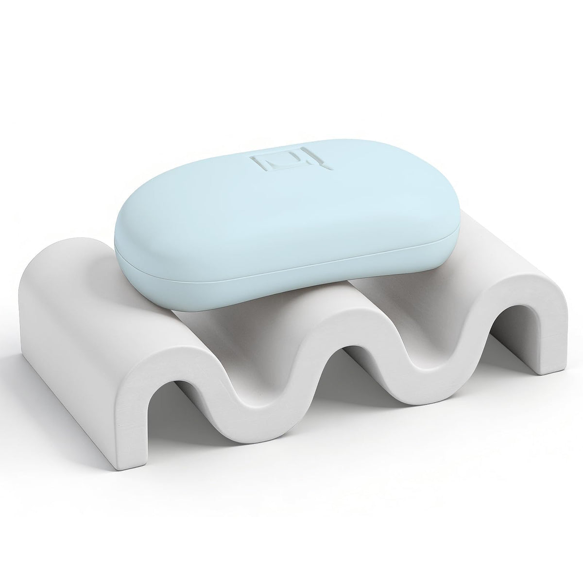 Diatomite Soap Dish Bar Soap Holder Quick Drying Sponge Tray, Marble White