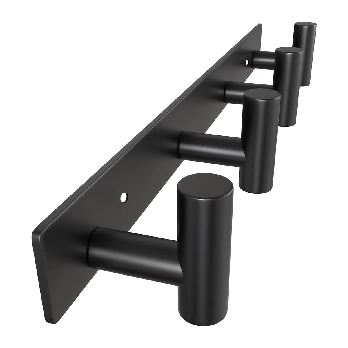 VAEHOLD Black Hat and Coat Wall Mount Rack 5 Hooks for Robes, Bags, Keys, and Towels Bathroom Towel Hanger Organizer (1 Pack)