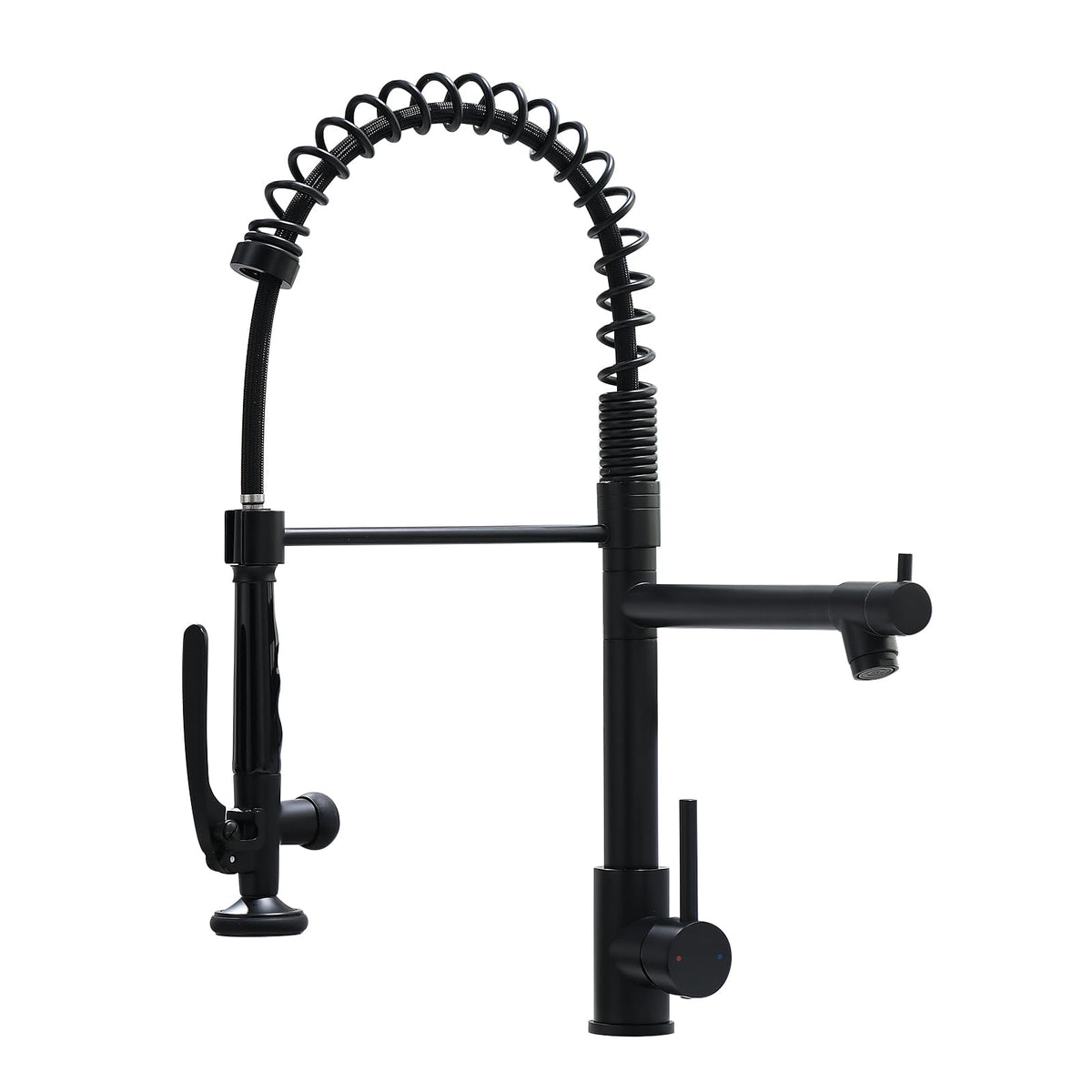 Fapully Commercial Kitchen Faucet,Wall Mount Kitchen Sink Faucet with Pre-Rinse Pull Down Sprayer,25‘’ Height 8'' Center 3 Compartment Sink Faucets with 12.2'' Swing Spout Chrome