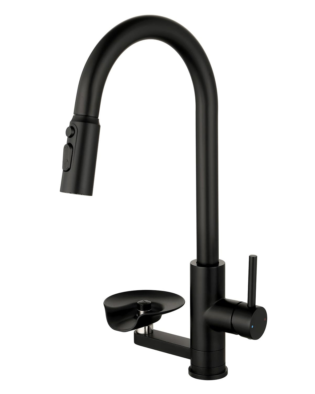 Kitchen Faucet with Cup Washer Pull Down Sprayer Stainless Steel Kitchen Sink Faucet with Deck Plate Glass Rinser Single Hole Brushed Nickel