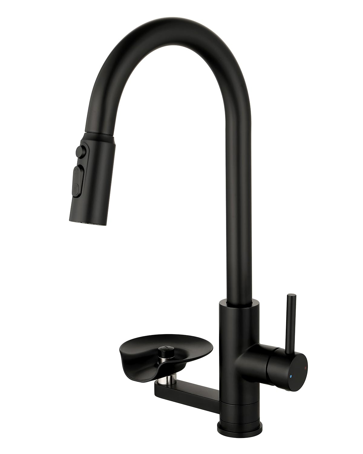 Kitchen Faucet with Cup Washer Pull Down Sprayer Stainless Steel Kitchen Sink Faucet with Deck Plate Glass Rinser Single Hole Brushed Nickel