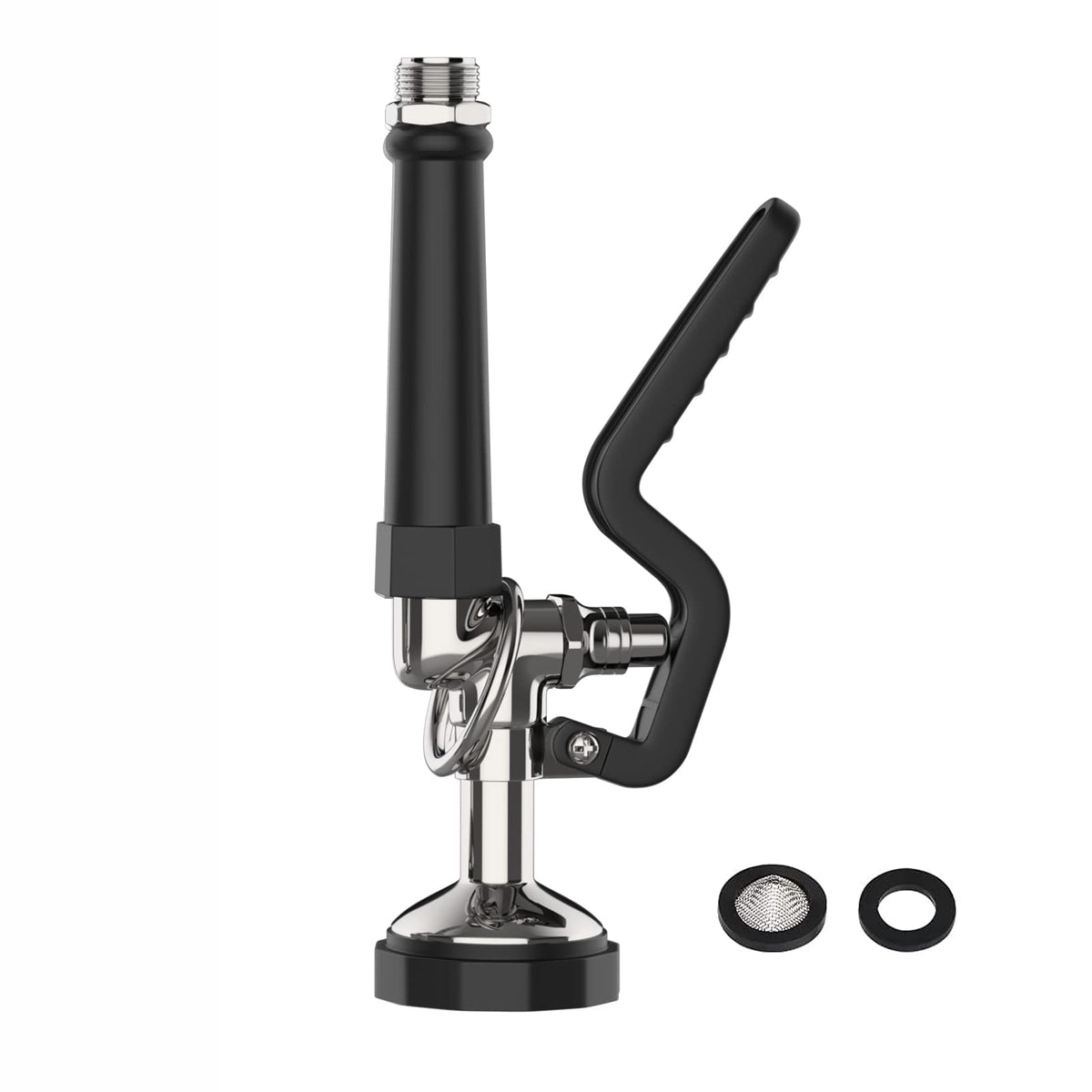 Commercial Sink Sprayer Pre Rinse Sprayer Replacement for Commercial Kitchen Faucet - 1.42 GPM High Pressure Dish Spray Pre Rinse Spray Valve with Handle Chrome Polished (Grey)