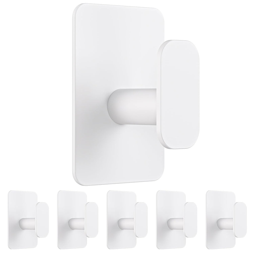 Large Heavy Duty Wall Hooks - 26lb Max, Stainless Steel Adhesive Towel Hooks for Hanging Towel, Coat, Robe, Hat, Sticky Towel Holder for Wall Mount in Bathroom, Shower, Kitchen (Black, 4 Pack)
