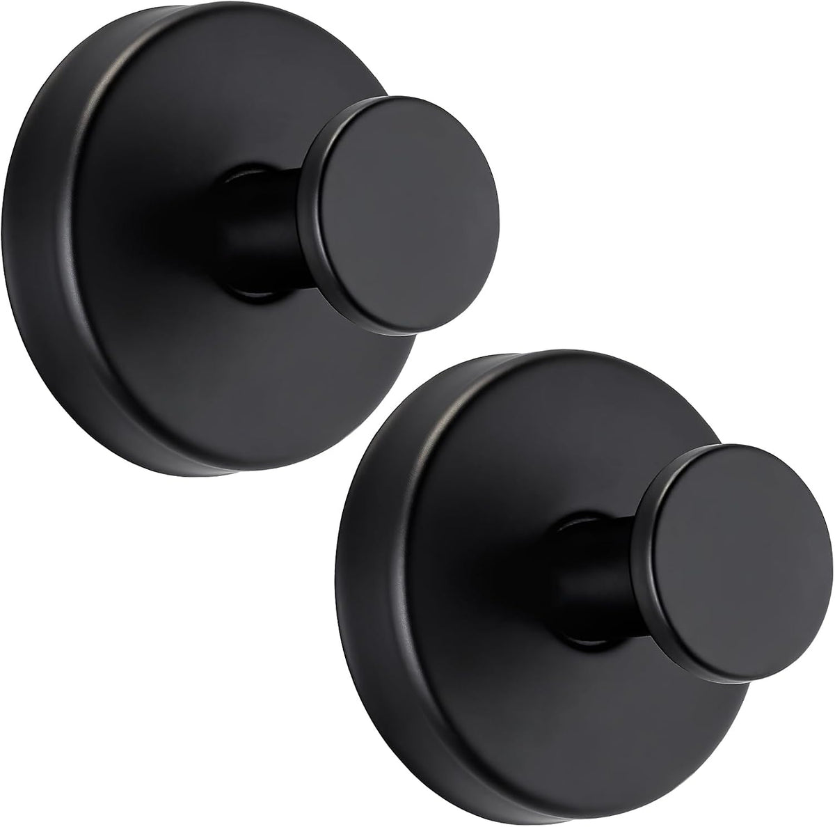 Suction Cup Hooks No Drill Stainless Steel Shower Hooks Towel Hook Heavy Duty on Smooth and Non-Porous Surfaces in Bathrooms Kitchen Bedroom (2, Matte Black)