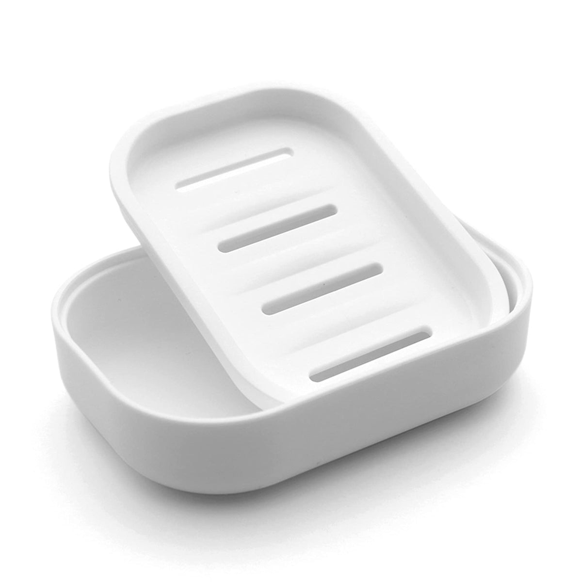 Plastic Soap Dish, Container, Keeps Soap Dry,Easy Cleaning,Drain,White