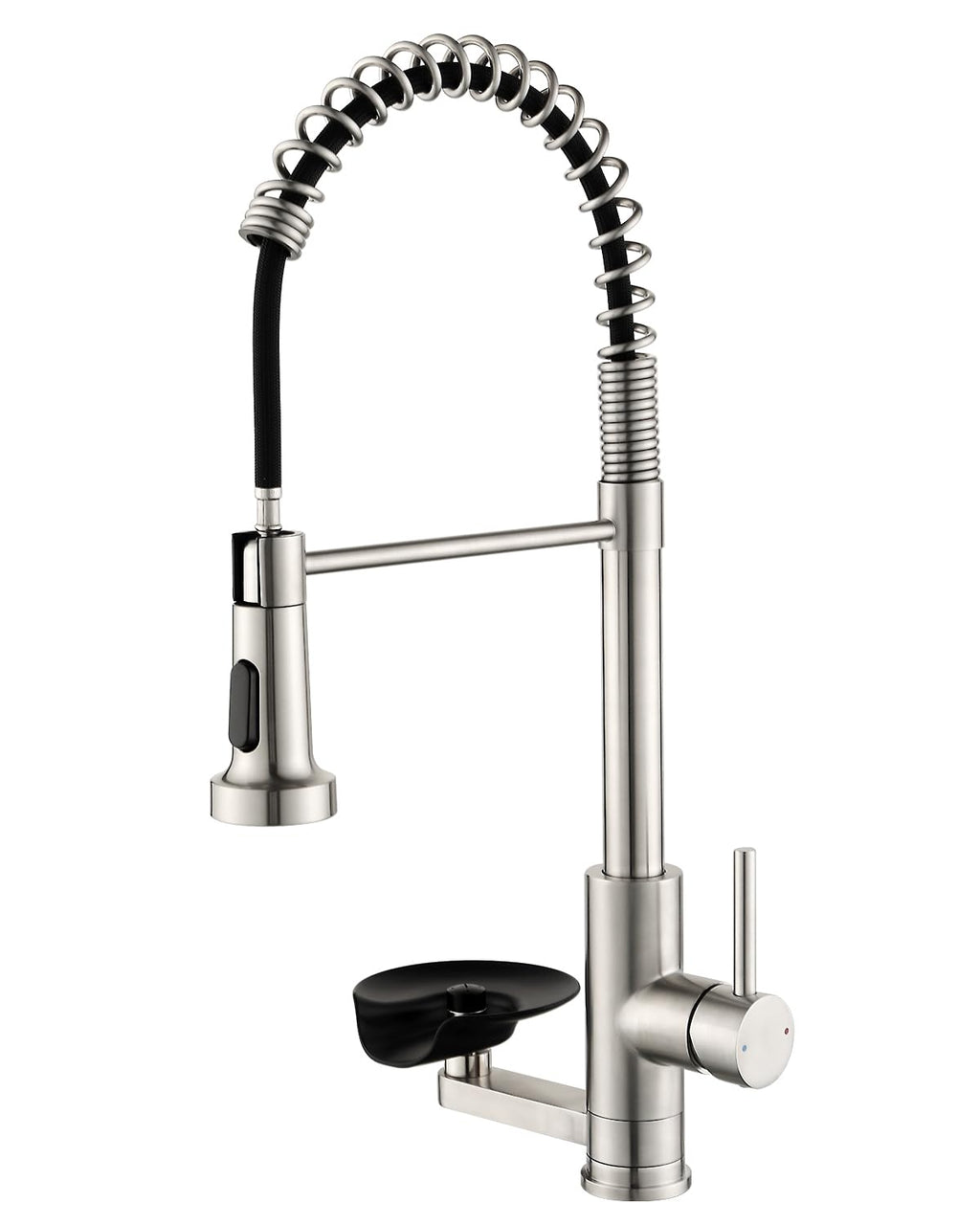 Pull Down Kitchen Faucet with Cup Washer Brushed Nickel