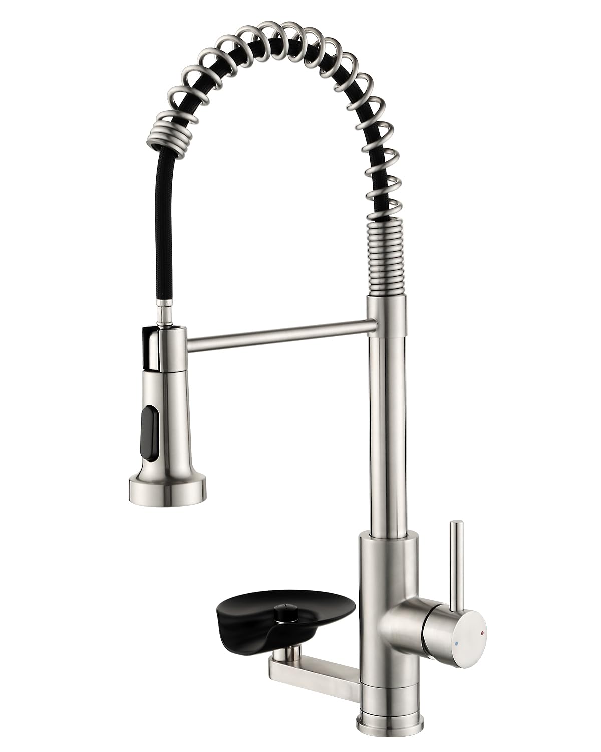 Pull Down Kitchen Faucet with Cup Washer Brushed Nickel