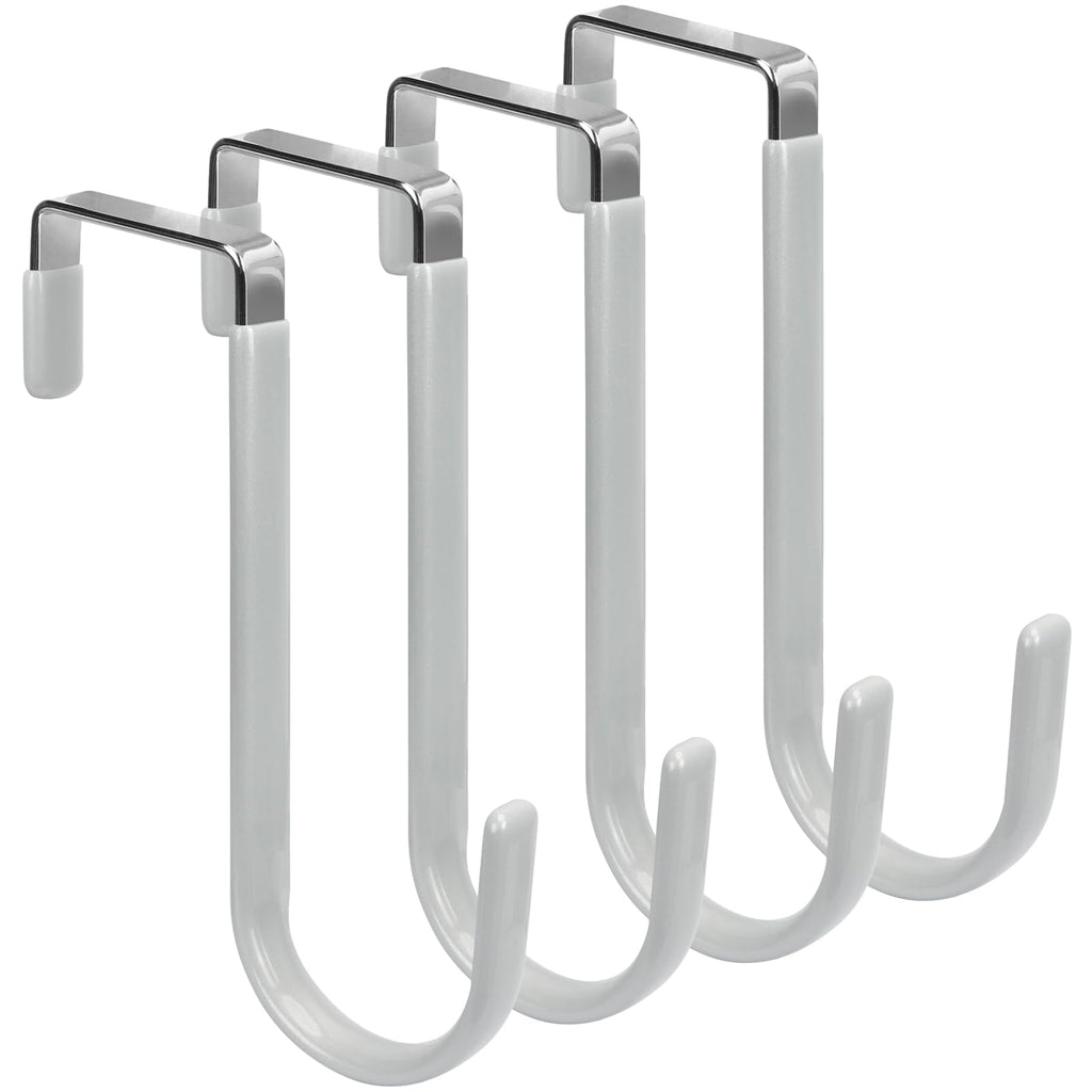 FYY Over the Door Hooks, Single-Hanger 4 Pack, Fits Doors 1 3/8" White