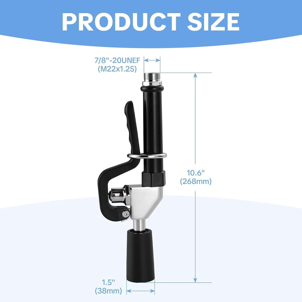 Pre Rinse Sprayer Commercial Sink Sprayer Head, Low Lead Spray Valve Dish Sprayer Nozzle with Ergonomic Handle, High Pressure Brass Faucet Parts for Commercial Kitchen faucet, Chrome Finished