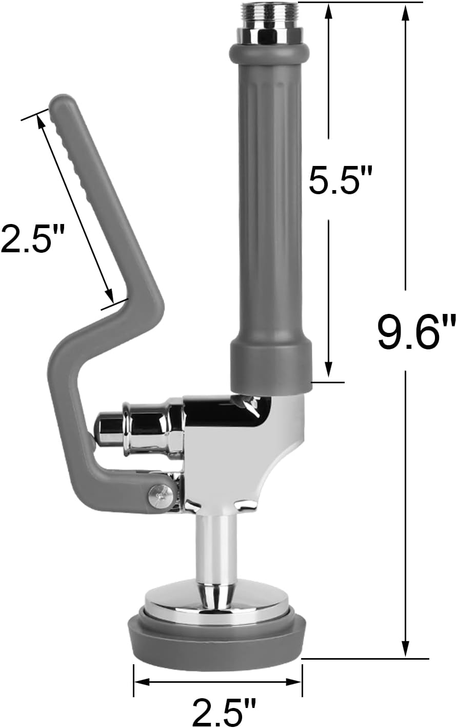Pre-Rinse Spray Valve Replacement Head for Commercial Kitchen Faucet 1.42GPM Commercial Sink Sprayer High Pressure Dishwasher Sprayer Nozzle with Hand Grip Assembly (Grey)