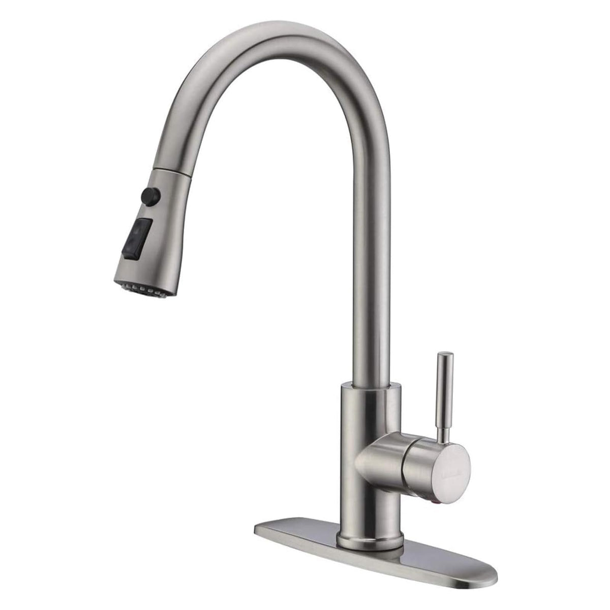 WEWE Pull-Down Kitchen Faucet with 3 Mode Sprayer, Polished Chrome