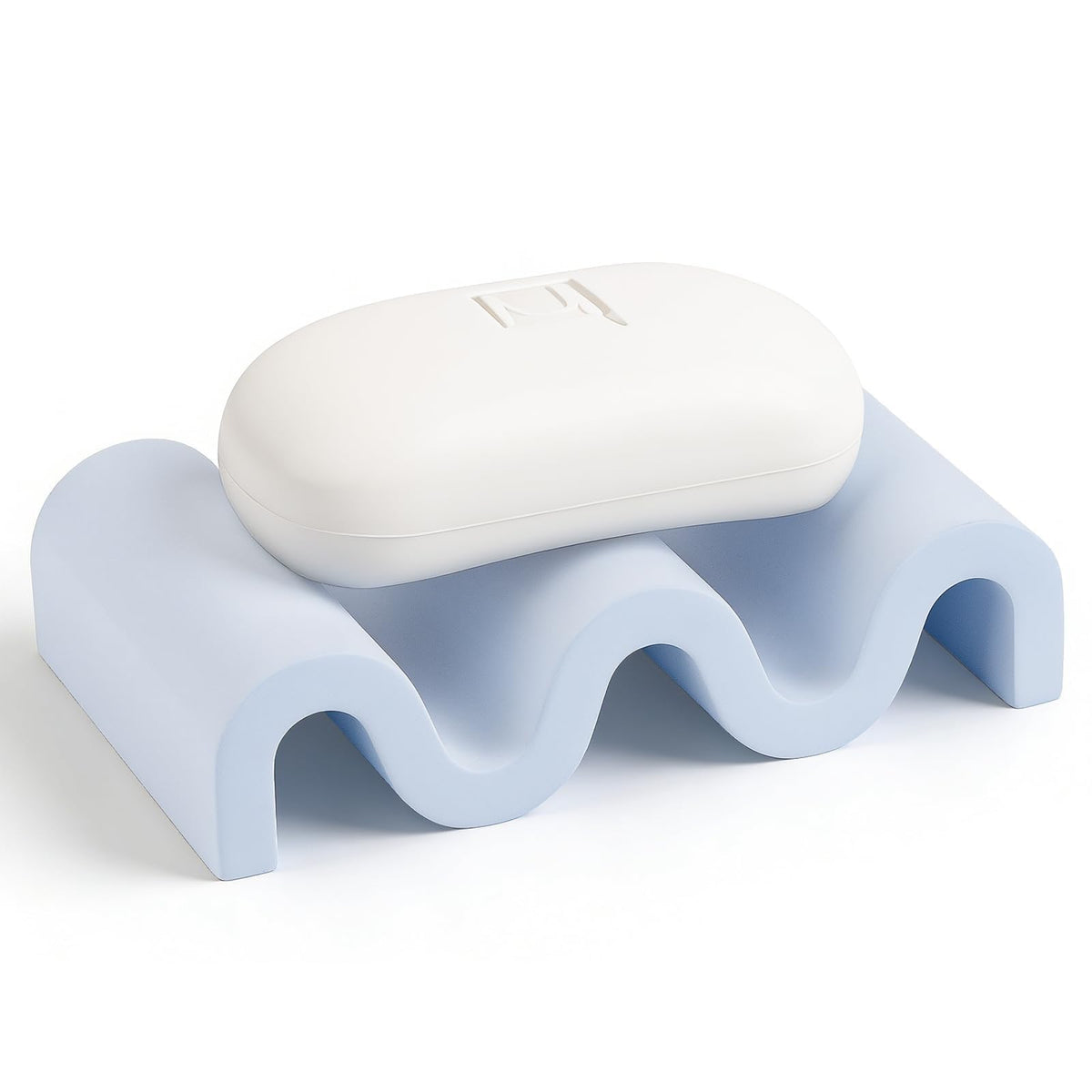 Diatomite Soap Dish Bar Soap Holder Quick Drying Sponge Tray, Marble White