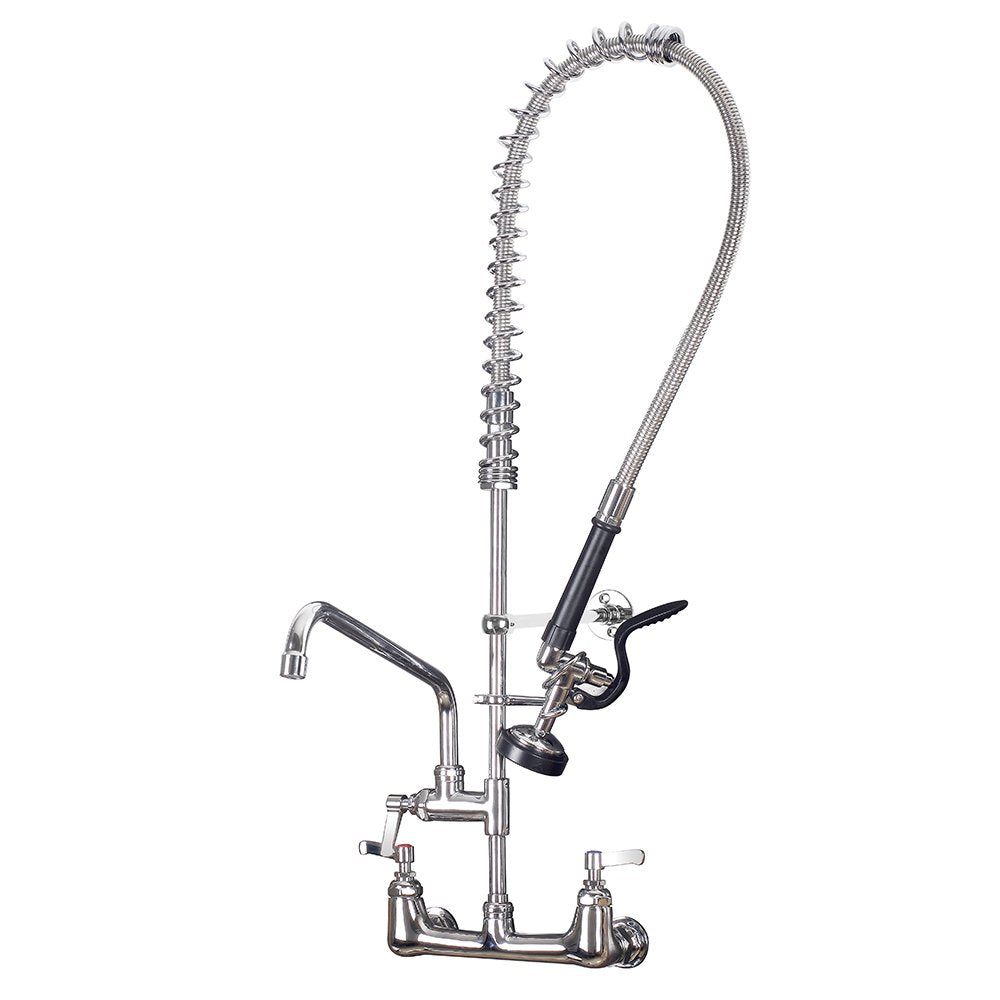 Commercial Sink Faucet with Sprayer 36 inch Commercial Faucet Pre Rinse Sprayer 8 inch Wall Mount Center with 12 inch Add on Spout