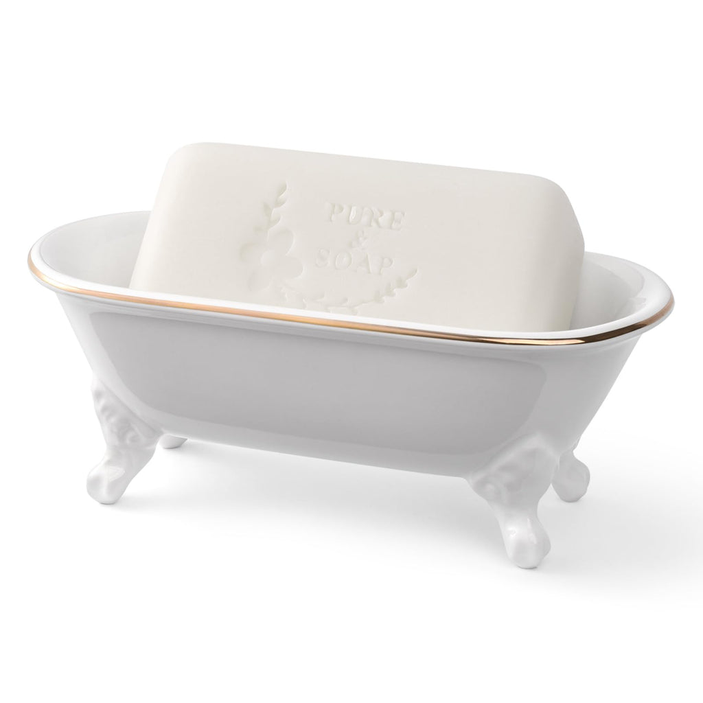 6.5" Mini Clawfoot Bathtub Soap Dish,Bar Soap Holder,Yellow