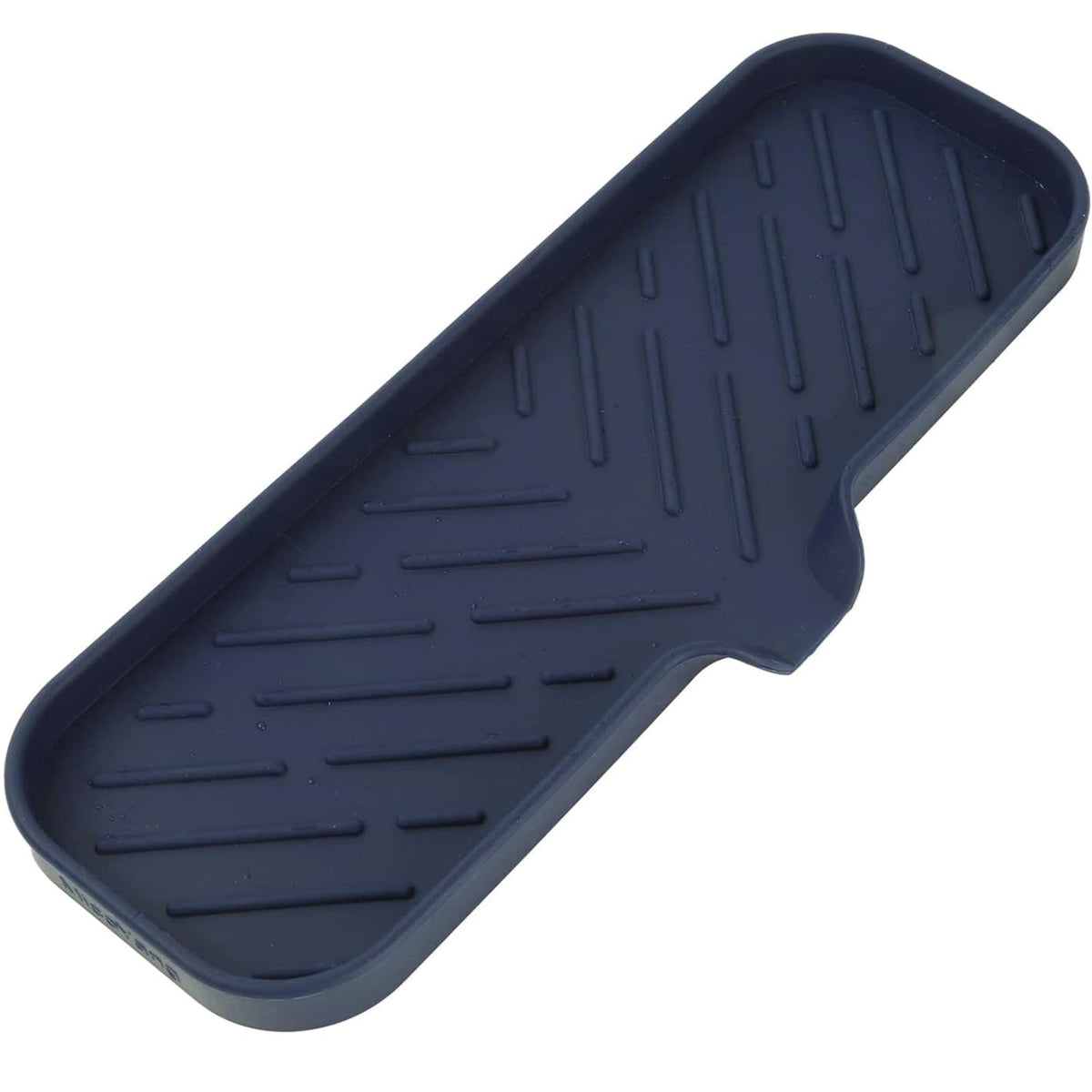 MicoYang Silicone Soap Dish with Drain Spout, Self-Draining Sink Organizer Tray for Bathroom and Kitchen, Sponges, Dispensers and Soap Holder, Non-Slip and Dishwasher Safe, Black (Compact, 4.9"×3.2")