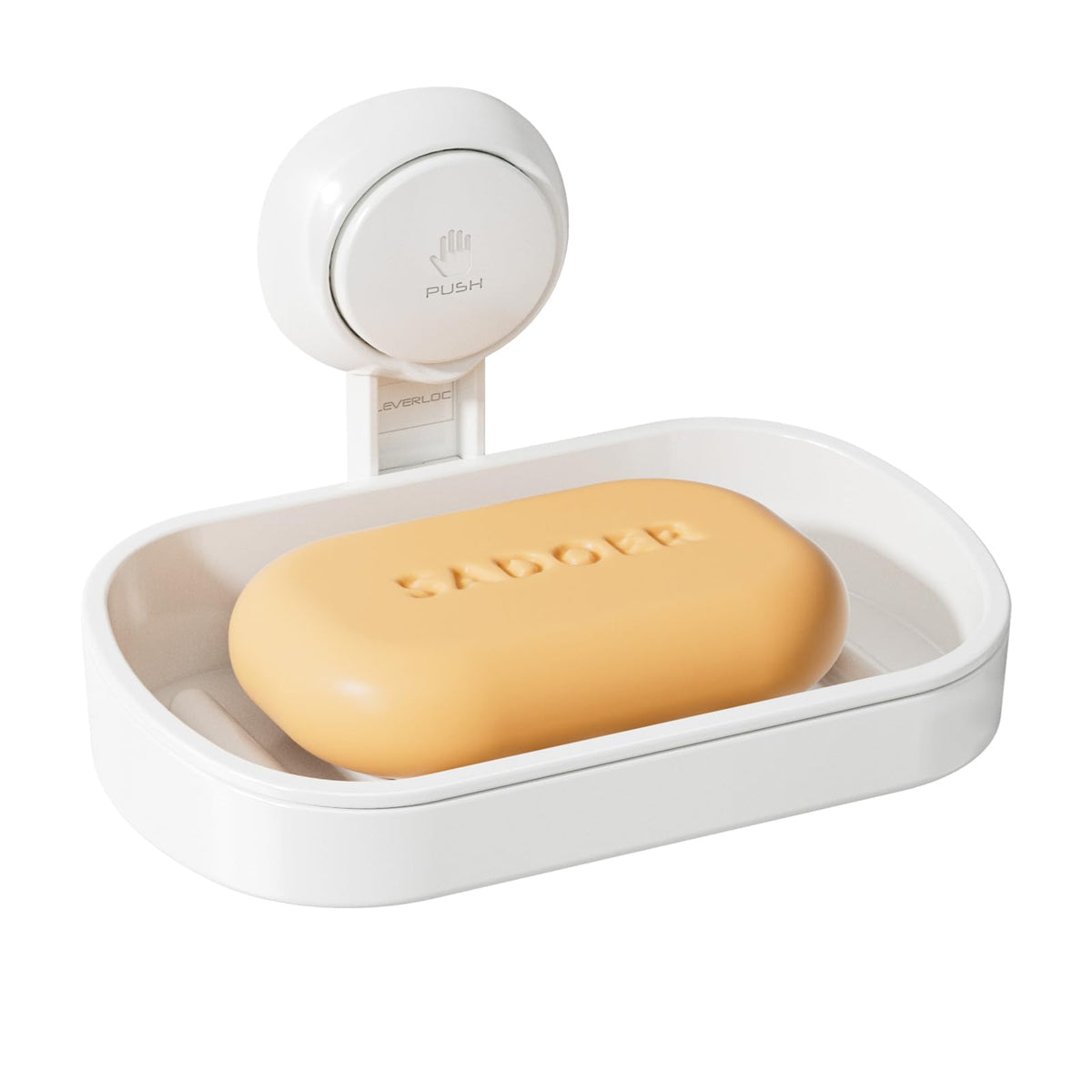 LEVERLOC Soap Holder, Soap Dish for Shower, Suction Cup Bar Soap Holder