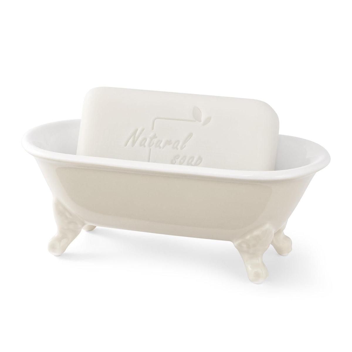 6.5" Mini Clawfoot Bathtub Soap Dish,Bar Soap Holder,Yellow