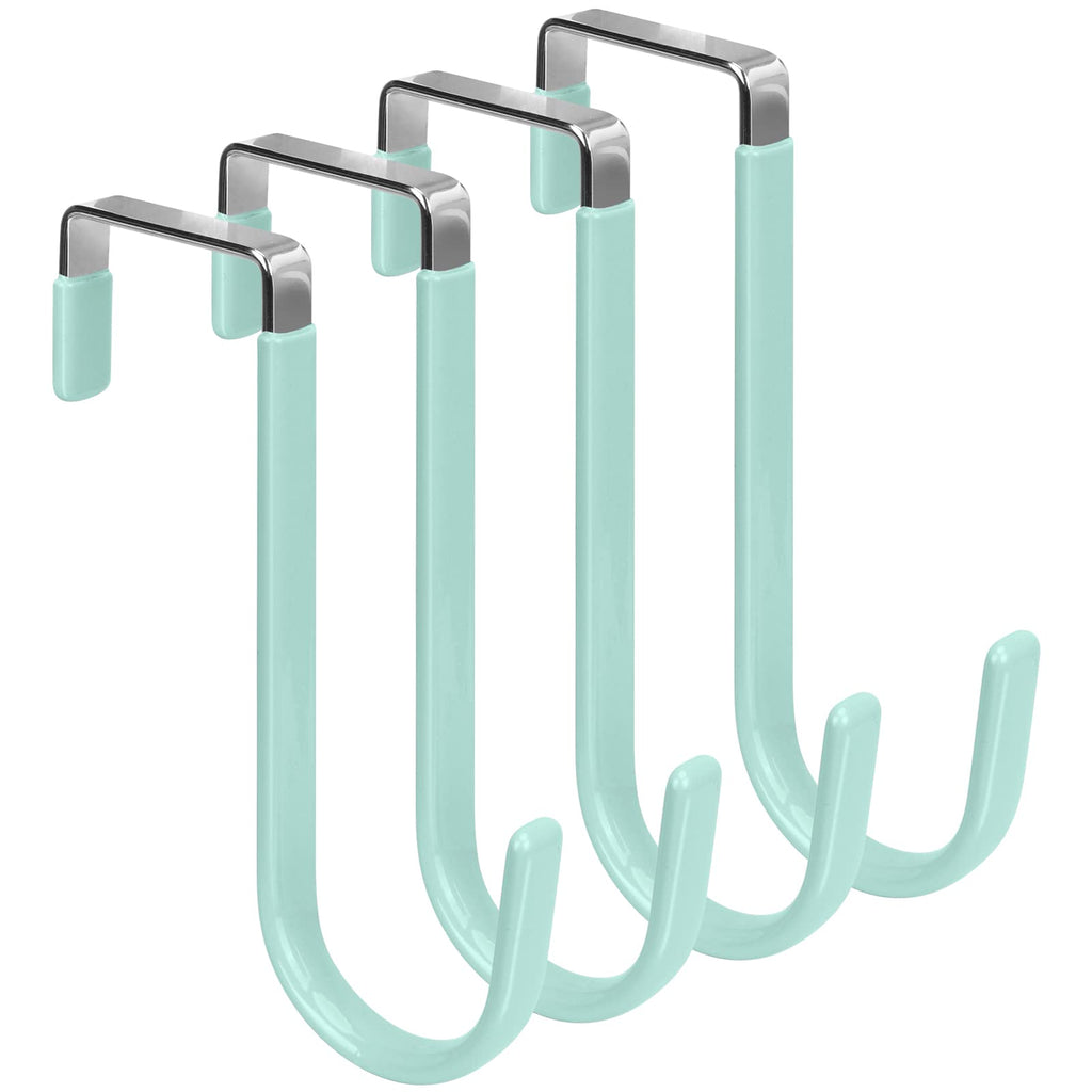 FYY Over the Door Hooks, Single-Hanger 4 Pack, Fits Doors 1 3/8" White