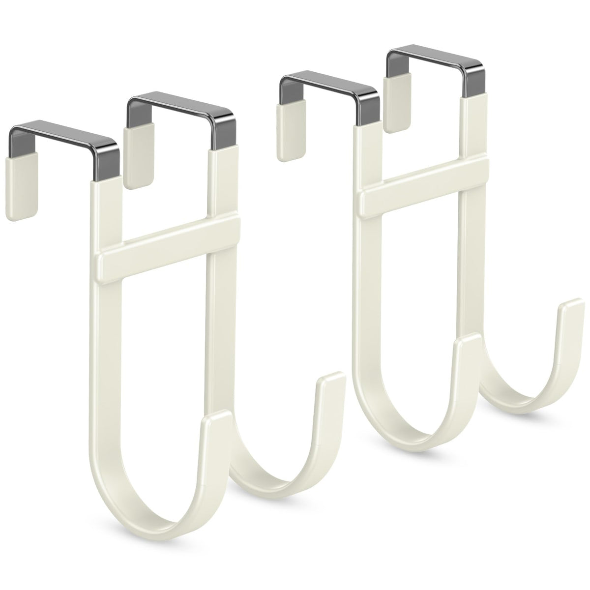 FYY Over the Door Hooks, Single-Hanger 4 Pack, Fits Doors 1 3/8" White