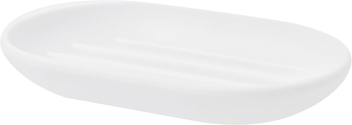 Umbra Touch Soap Dish, Plastic Soap Holder with Drainage, White