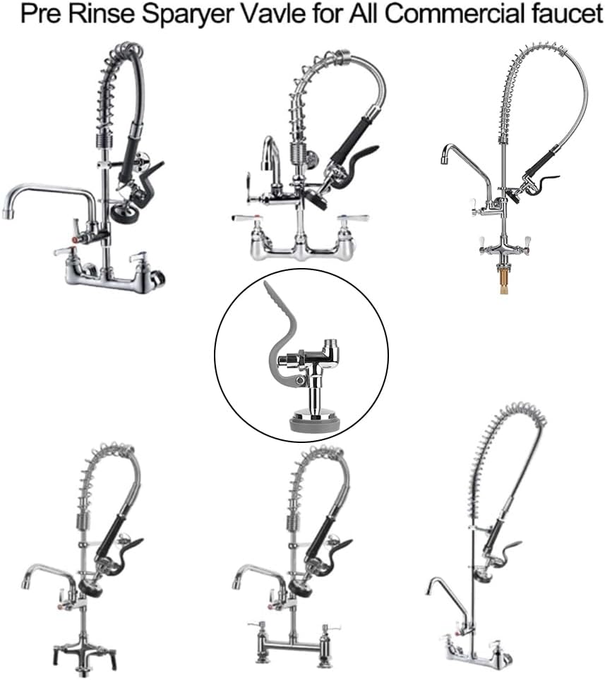 Pre Rinse Sprayer Valve Fits for T&S Brass Spray Valve Replace B-0107, High-Pressure Commercial Pre Rinse Spray Head Dish Sprayer Replacement Kit for Restaurant Industrial Faucets