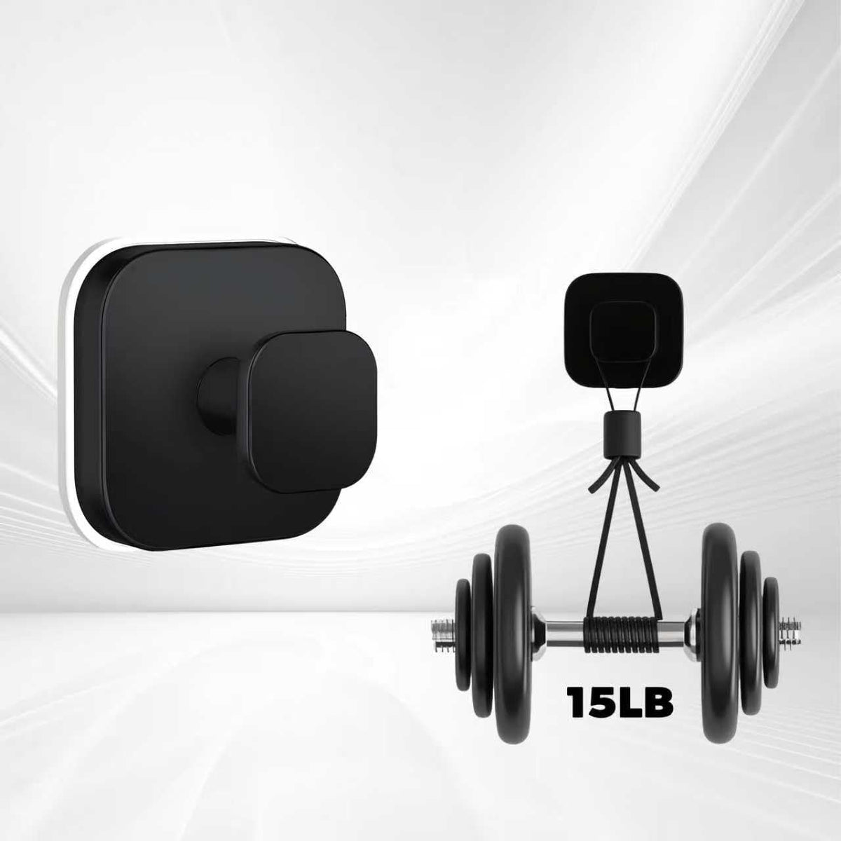 Suction Cup Hooks 4 Pack‑ Heavy‑Duty Shower Suction Hooks (Max Load 15 lbs), Removable Waterproof Towel Hooks for Shower Wall, Bathroom Glass, Window & Kitchen (Black)