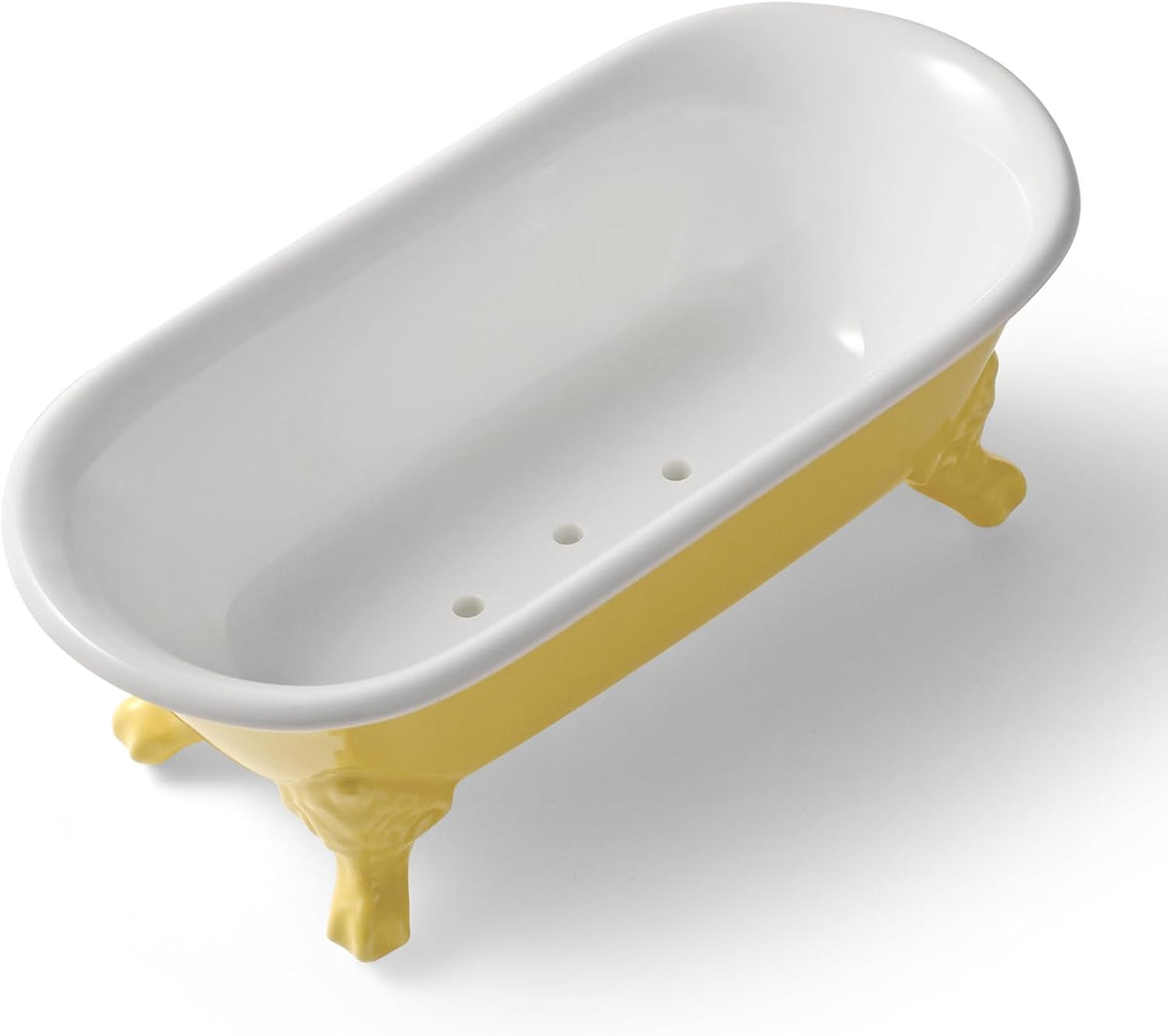 6.5" Mini Clawfoot Bathtub Soap Dish,Bar Soap Holder,Yellow