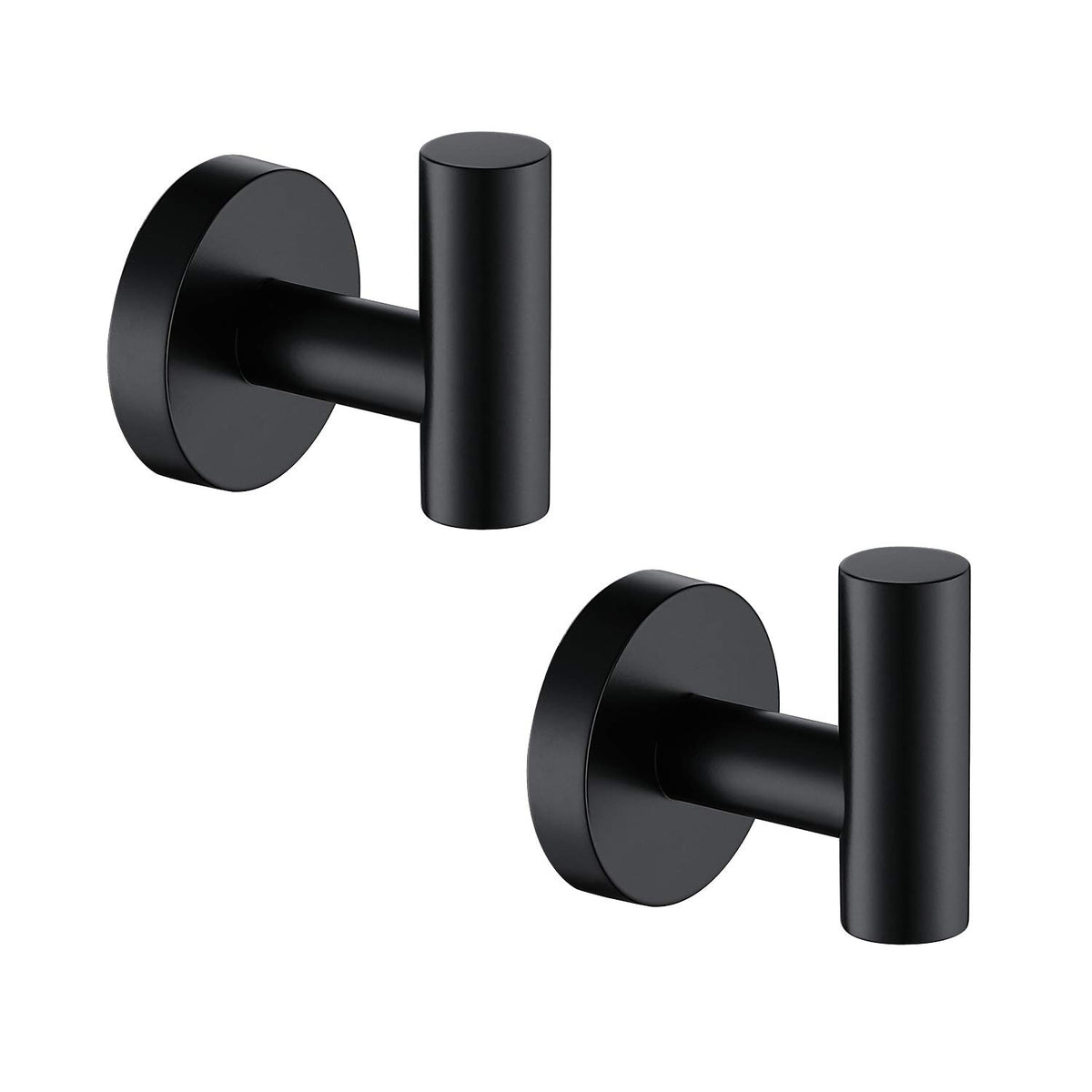 TASTOS Brushed Gold Bathroom Towel Coat Hook Stainless Steel, 2 Pack Robe Clothes Cabinet Closet Sponges Hooks Holder Round Style Heavy Duty Wall Hook for Bathroom Kitchen Hotel Wall Mounted